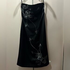 Woman’s black mini dress, embroidered, designed by Vero Moda, size S